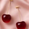 CHERRY Earrings for Women & Girls | Cute Red Cherry Drop Dangle Earrings | Korean Aesthetic Fruit Earrings | Trendy Fashion Statement Jewelry | Lightweight Party & Casual Wear Gift