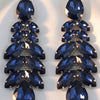 Blue Crystal Statement Drop Earrings for Women | Premium Party Wear Long Dangle Earrings| Silver Plated Cute Designer Party & Daily Wear Jewelry