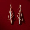 925 Sterling Silver CZ Rose Gold Geometric Drop Earrings for Women | Crystal Dangle Earrings