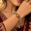 Gold & Silver-Toned Ghungroo Beaded Bracelet with Ball Charms