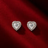 925 Sterling Silver CZ Heart Stud Earrings for Women | Sparkling Heart Shaped Crystal Earrings