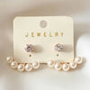 Pearl Ear Jacket Stud Earrings for Women | CZ Minimal Designer Earrings| Trendy Earrings For Causal & Party Wear