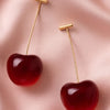CHERRY Earrings for Women & Girls | Cute Red Cherry Drop Dangle Earrings | Korean Aesthetic Fruit Earrings | Trendy Fashion Statement Jewelry | Lightweight Party & Casual Wear Gift