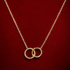 925 Sterling Silver Gold Plated Interlocking Rings Pendant Necklace for Women