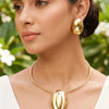 Anti-Tarnish Gold Plated Minimal Necklace Set with Earrings