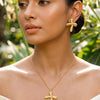Anti-Tarnish Gold Plated Pendant Necklace with Earrings | Chic Everyday Style