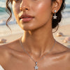 Anti-Tarnish Silver Plated Pendant Necklace with Earrings | Everyday Style
