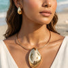 Anti-Tarnish Gold Plated Pendant Necklace with Earrings | Chic Everyday Style