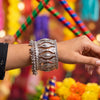 Navratri Garaba Silver-Plated Kada| Women’s Festive Jewellery