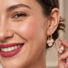 PEARL Flower Hoop Earrings for Women