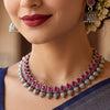 Oxidised Silver Plated Necklace & Earrings Set For Women | Jewellery Set for Festive, Party & Wedding