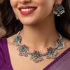 Oxidised Silver Plated Necklace & Earrings Set For Women | Jewellery Set for Festive, Party & Wedding
