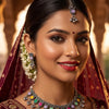 Oxidised Silver Plated Necklace, Earrings & Maangtikka Set For Women | Jewellery Set for Festive, Party & Wedding