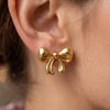 GOLD Bow Stud Earrings for Women