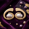 Gold Pearl Spiral Statement Earrings for Women | Modern Chunky Pearl Earrings |Trendy Earrings For Causal & Party Wear