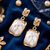 Gold Baroque Pearl Drop Earrings for Women | Elegant Designer Statement Earrings |Trendy Earrings For Causal & Party Wear