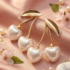 Gold Cherry Pearl Drop Earrings for Women | Cute Trendy Statement Earrings | Trendy Earrings For Causal & Party Wear