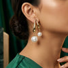 Gold Pearl Teardrop Dangle Earrings for Women | Luxury Party Wear Earrings | Trendy Earrings For Causal & Party Wear