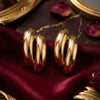 Gold Chunky Hoop Earrings for Women | Minimalist Trendy Hoop Earrings | Trendy Earrings For Causal & Party Wear