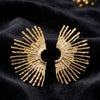 Gold Sunburst Statement Earrings for Women | Geometric Designer Earrings | Trendy Earrings For Causal & Party Wear