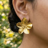 Gold Flower Stud Earrings for Women | Floral Statement Fashion Earrings | Trendy Earrings For Causal & Party Wear