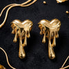 Gold Dripping Heart Statement Earrings for Women | Trendy Designer Earrings | Trendy Earrings For Causal & Party Wear