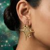 Gold Star Statement Earrings for Women | Celestial Party Wear Earrings | Trendy Earrings For Causal & Party Wear
