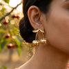 Gold Cherry Statement Earrings for Women | Cute Fruit Inspired Drop Earrings | Trendy Earrings For Causal & Party Wear
