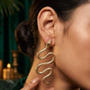 Gold Snake Statement Earrings for Women | Serpent Drop Designer Earrings | Trendy Earrings For Causal & Party Wear