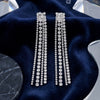 Silver Plated Long Tassel Drop Earrings for Women | Party Wear Artificial Stone Studded Dangle Earrings | Trendy Earrings For Causal & Party Wear