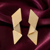Gold Geometric Twist Drop Earrings for Women | Minimalist Modern Statement Earrings | Fashion Jewelry