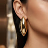 Gold Marquise Stud Earrings for Women | Minimalist Geometric Statement Earrings | Trendy Fashion Jewelry