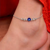 925 Sterling Silver Anklet for Women, Single |Adjustable Drawstring Chain Anklet