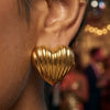 GOLD Heart Stud Earrings for Women