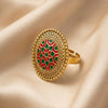 Traditional Meenakari Adjustable Finger Ring for Women | Gold Plated Ethnic Statement Ring | Festive Jewellery