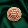 Red Meenakari Adjustable Finger Ring for Women | Pearl Border Ethnic Statement Ring | Festive Fashion Jewellery