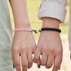 Magnetic Heart Couple Bracelet Set for Men & Women | Pink & Black Beaded Matching  Bracelet For Love| Long Distance Relationship Gift