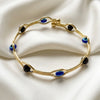 Adjustable Gold Plated Evil Eye Bracelet for Women & Girls | Lucky Protection Charm Beaded Fashion Bracelet