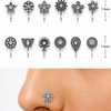 12 Designs Oxidised Silver Plated Traditional Nose Studs Set for Women | Ethnic Small Nose Pins Combo Pack| Oxidised Nose Pin, Non-Piercing Nose Pin For Women (Copy) (Copy)