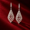 925 Sterling Silver CZ Pearl Drop Earrings For Women | Elegant Pearl Dangle Earrings
