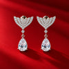 925 Sterling Silver CZ Pearl Drop Earrings | Butterfly Design Dangle Earrings for Women