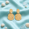 Minimal Textured Gold Square Drop Earrings for Women | Luxury Party Wear Statement Earrings For Daily Wear &  Causal Wear Earrings