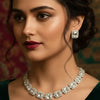 ADAA Silver Bridal Necklace Set (Necklace & Earrings)