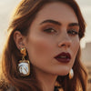 Pearl Frame Drop Earrings