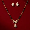 925 Sterling Silver Mangalsutra With Earrings | Black Beaded Butterfly Pendant | Gold Plated Jewellery Set