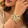 Anti-Tarnish Gold Plated Hammered Cuff Bracelet for Women | Wedding & Festive Wear