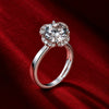 925 Sterling Silver CZ Silver Plated Solitaire Ring for Women | Round CZ Diamond Halo Ring | Elegant Engagement, Party Wear & Fashion Jewellery