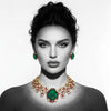 RAAS Statement Cubic Zirconia Choker Set with Artificial Stones (Choker & Earrings)