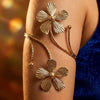 Gold Plated Adjustable Armlet Bracelet for Women | Designer Upper Arm Jewelry | Minimal Statement Jewellery | Trendy Fashion Jewellery | Trendy Causal & Party Wear Jewellery