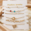 Gold Plated Stacked Bracelet Set for Women | Layered Bangles & Bracelets | Trendy Fashion Jewelry | Adjustable Fashion Bracelet| Trendy Causal & Party Wear Jewellery